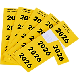 Etiketten „2026“, selbstklebend, B 60 x H 28 mm, gelb, 100 Stück