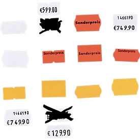 Etiketten, für Preisauszeichner, weiß, 10 Rollen