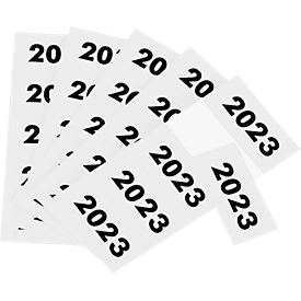 Etiketten "Jaar 2023", zelfklevend, B 60 x H 28 mm, grijs, 100 stuks