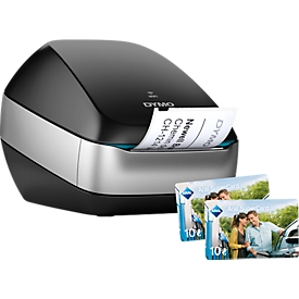Etikettendrucker DYMO LabelWriter™ Wireless, WLAN, Thermodirekt-Druck + 20,-€ Aral Tankgutschein, schwarz