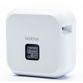 Etiqueteuse Brother P-touch Cube Plus, USB/Bluetooth, iOS/Android, 20 mm/sec, pour étiquettes 3,5-24 mm, ruban TZe 24 mm inclus, L 67 x P 128 x H 128 mm, blanc