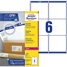 Etiquettes d'expédition adhésion renforcée AVERY®, 99,1 x 93,1 mm, 600 pièces