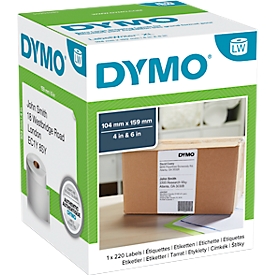 Étiquettes d'expédition LabelWriter DYMO, collage permanent,104 x 159 mm, S0904980, 220 pièces