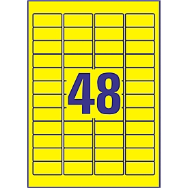 Étiquettes polyéthylène ultra-résistantes L6103-20 Avery Zweckform, 45,7 x 21,2 mm, permanent, jaune