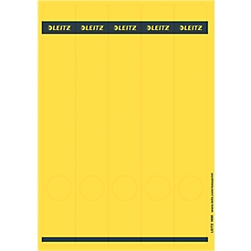 Étiquettes pour classeurs longues LEITZ®, imprimable, largeur de tranche 50 mm, autocollant 125 p., jaune