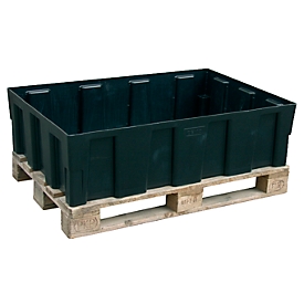 EURO-Auffangwanne 250/2 CEMO, Polyethylen, 224 l Auffangvolumen, mit Zulassung B 1205 x T 805 x H 330, mit verzinktem Gitterrost