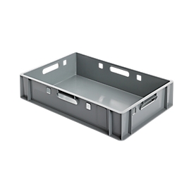 Euro Box meat crate, food-safe, capacity 25.3 L, closed version, gray