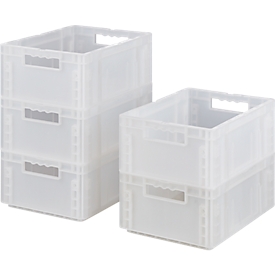 Euro Box Serie MF 4170, aus PP, Inhalt 14,6 L, Durchfassgriff, transluzent, 5 Stück