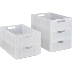 Euro Box Serie MF 6170, aus PP, Inhalt 30,8 L, Durchfassgriff, transluzent, 5 Stück