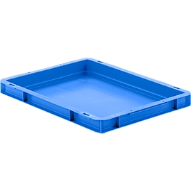 Euro box series EF 4040, made of PP, capacity 3.6 L, closed walls, bottom handle, blue
