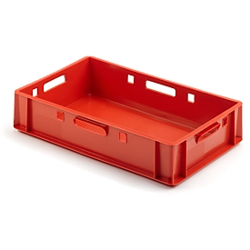 Euro Box vleesbak, voedselveilig, inhoud 25,3 liter, gesloten uitvoering, rood