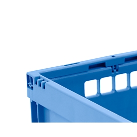EURO-Maß boîte pliante 4322, sans couvercle, pour le stockage et le transport réutilisable, capacité 20,3 litres, bleu