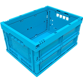 EURO-Maß Faltbox 4322, ohne Deckel, für Lager- und Mehrwegtransport,  Inhalt 20,3 Liter, blau