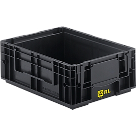 Eurobak R-KLT 4047, kunststof, B 400 x D 300 mm, tot 20 kg, zwart geleidend