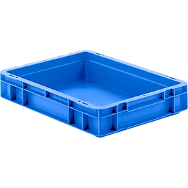 Eurobox serie EF 4070, gemaakt van PP, inhoud 6,9 liter, gesloten wanden, bodemgreep, blauw