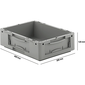 Eurobox serie LTB 4120, van PP, inhoud 10 l, zonder deksel, grijs