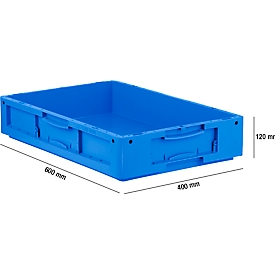 Eurobox serie LTB 6120, van PP, inhoud 20,3 l, zonder deksel, blauw