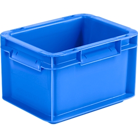 European standard box series EF 2120, made of PP, capacity 1.9 l, closed sides, integrated handle, blue