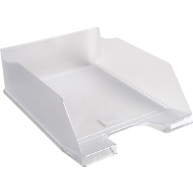 Exacompta Briefablage COMBO MAXI Office, A4+, bis 750 Blatt, Etikettenhalter, stapelbar, Blauer Engel, B 255 x T 347 x H 103 mm, PS, kristallklar