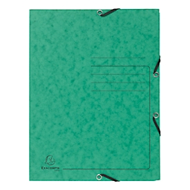 Exacompta classeur, DIN A4, avec élastique, 3 rabats, inscriptible, carton Colorspan, 355 g/m², vert
