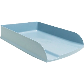 Exacompta Corbeille à courrier Combo Styli Autentik, format paysage, A4+, en plastique recyclé, empilable, porte-étiquette, lot de 6, bleu-gris