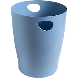 Exacompta Corbeille à papier Ecobin Bee Blue, volume 15 l, avec poignées, sans couvercle, Ange Bleu, Ø 263 x H 335 mm, PP, bleu clair