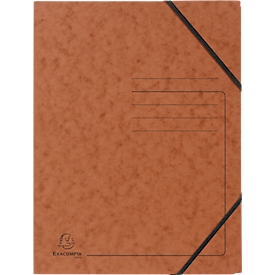 Exacompta corner binder, DIN A4, with elastic band, can be labeled, Colorspan cardboard, 355 g/m², tobacco