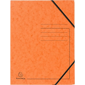 Exacompta Eckspannmappe, DIN A4, mit Gummizug, beschriftbar, Colorspan-Karton, 355 g/m², orange