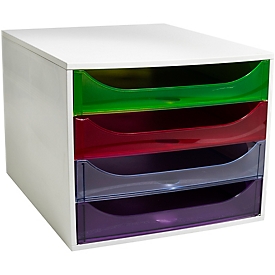 Exacompta ECOBOX ladebox 4 laden regenboog, A4/A4+, open front, stil, veiligheidsstop