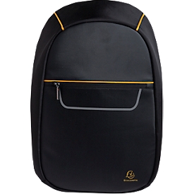 Exacompta Exactive® notebook backpack, for laptops up to 15″, nylon, with trolley loop &amp; organizer compartments, W 290 x H 450 x D 160 mm, black
