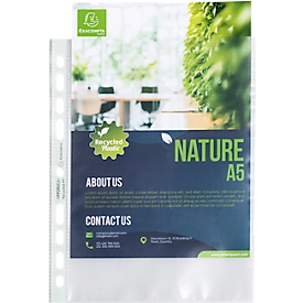 Exacompta Forever® brochurehoezen, gemaakt van gerecycled polypropeen, generfd, 60µ, DIN A5, 50 stuks