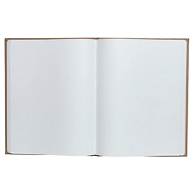 Exacompta Gästebuch Graphik Kraft 270x220 mm, 100 Seiten Clairefontaine blanko, Goldschnitt, Goldlinie, Kristallbox