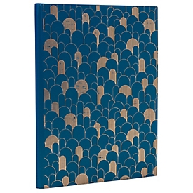 Exacompta Gästebuch Néo Déco Bleu de France 220x270 mm, 100 Seiten Clairefontaine, Goldschnitt, transparente Box   Fragen  Erklären