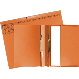 Exacompta hangmap, voor 2 x rechts nieten, gevouwen, uitzetvouw, organisatiedruk, gerecycled karton, oranje, 25 st.