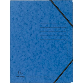 Exacompta hoekmap, DIN A4, met elastiek, te labelen, Colorspan karton, 355 g/m², blauw