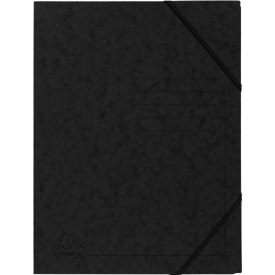 Exacompta hoekmap, DIN A4, met elastiek, te labelen, Colorspan karton, 355 g/m², zwart