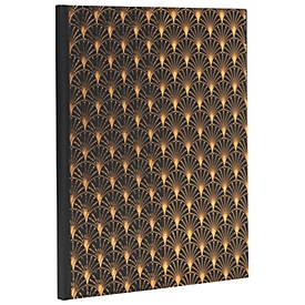 Exacompta Livre d'or Néo Déco Noir 220x270 mm, 100 pages Clairefontaine, tranche dorée, boîte transparente