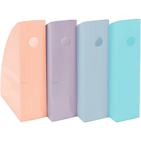 Exacompta Mag-Cube Porte-revue 4 pièces A4+ Aquarel assorti, grande capacité de classement, trou de préhension, garantie 25 ans