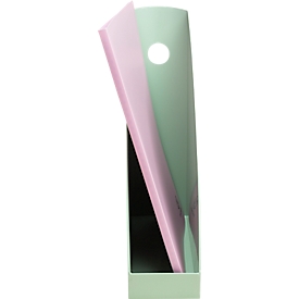 Exacompta Mag-Cube tijdschriftenmap, A4+, gemaakt van gerecycled kunststof, Scandinavisch design, stevig greepgat, 6 stuks, salie