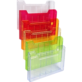 Exacompta Présentoir mural A4 horizontal 6 cases arc-en-ciel, profondeur de remplissage 26 mm, montage mural inclus, garantie 25 ans