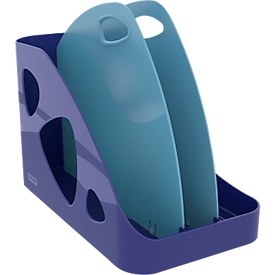 Exacompta Schreibtisch-Organizer FLEX BOX Bee Blue, A4+ Hochformat, 3 Fächer, Blauer Engel, B 278 x T 388 x H 315 mm, Polystyrol, hellblau-marineblau