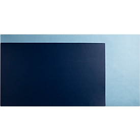 Exacompta schrijfonderlegger tweekleurig - kunstleer - B 600 x D 350 mm - marine blauw/hemel blauw