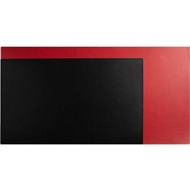 Exacompta sous-main, souple &amp; flexible, similicuir, bicolore, antidérapant, effaçable, L 600 x P 350 mm, noir/rouge