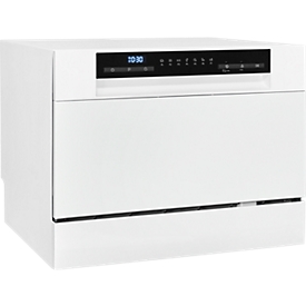 Exquisit GSP206-030D Table-top dishwasher, 55 cm wide, Power+ short program, ECO mode, white