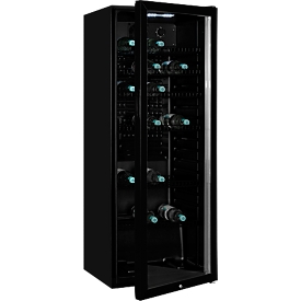 Exquisit koelkast met glazen deur GKS240-GT-160C Zwart 237 l, convectie, 6 legplateaus, deurslot, vrijstaand