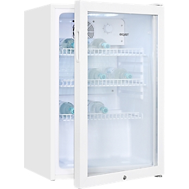 Exquisit Réfrigérateur à porte vitrée GKS120-GT-160C Blanc 118 l, chaleur tournante, 3 clayettes, serrure de porte, pose libre