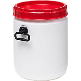 Extra wide-mouth jerry can, white/red, 34 l