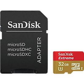 Extreme micro SDHC SanDisk, SDSDQXL-032G-G46A, 32 Go