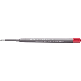 Faber-Castell Kugelschreibermine x-soft M, Strichstärke 0,5 mm, Schreibfarbe rot, dokumentenecht, mit Metallspitze, Kunststoff, 1 Stück