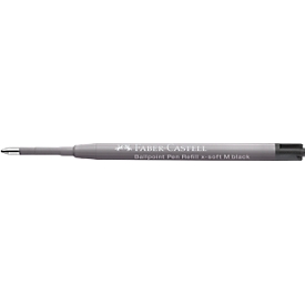 Faber-Castell Kugelschreibermine x-soft M, Strichstärke 0,5 mm, Schreibfarbe schwarz, dokumentenecht, mit Metallspitze, Kunststoff, 1 Stück